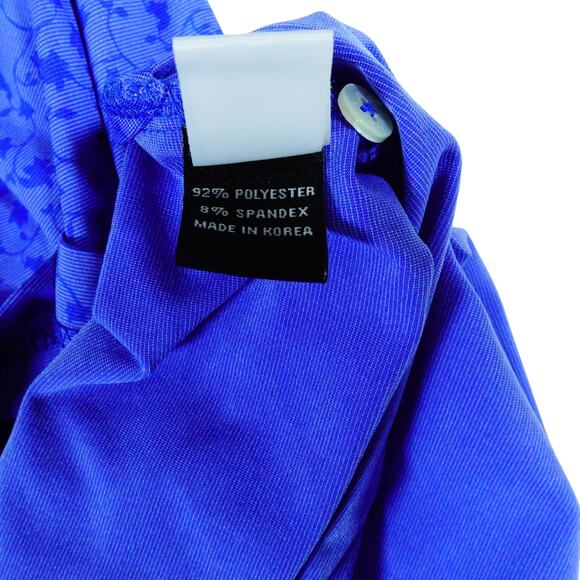 Turtleson Tour Performance Ballen Isles Golf Polo Shirt Paisley Blue Mens Large - Picture 6 of 7